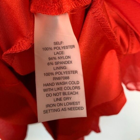 Delias Red Midi Lace and Pleat Party Dress - Picture 7 of 9